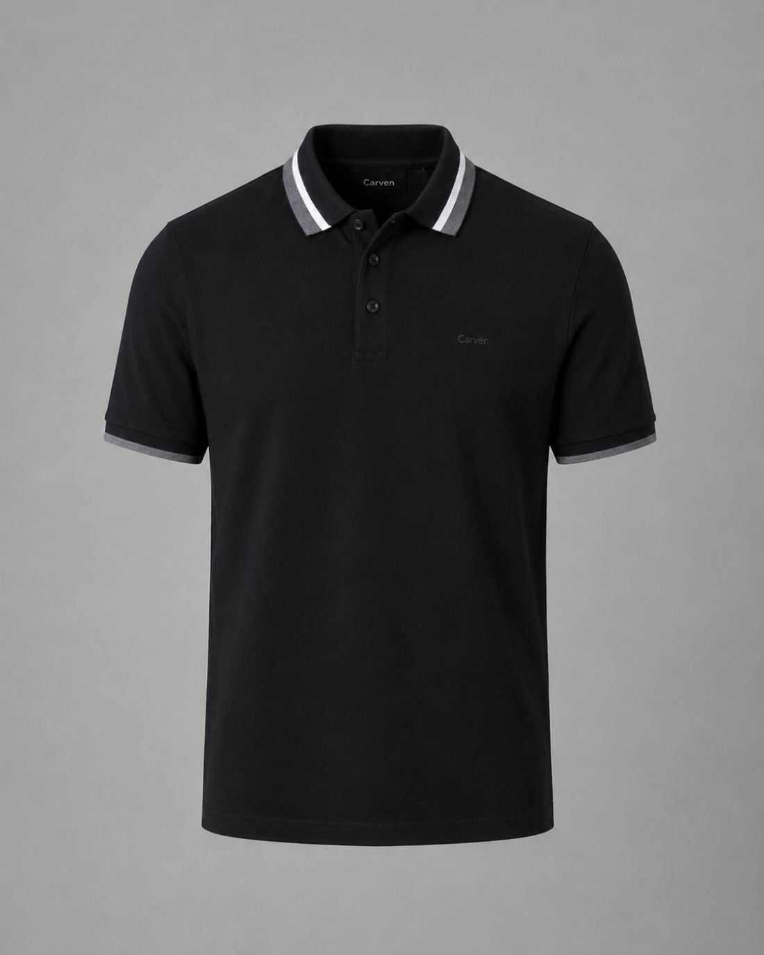 Polo P/H M/C Carven Para Hombre Color Negro Cv-Z31-102-Bl