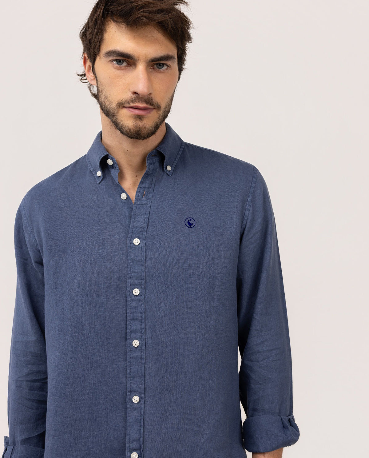 Camisa Lino EL GANSO HOMBRE AZUL