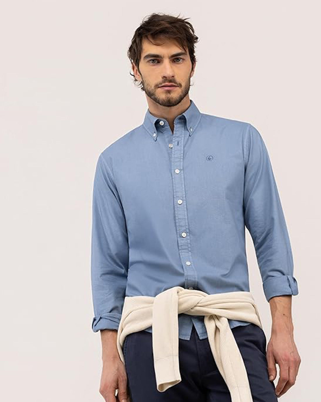 Camisa Algodón Garment Dyed EL GANSO HOMBRE AZUL 1050s260026