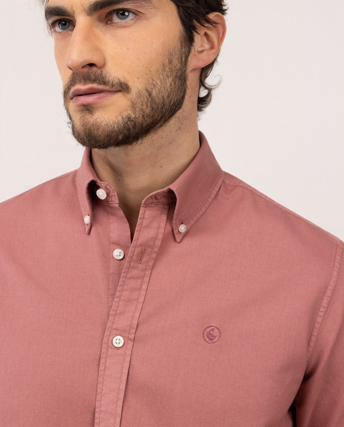 Camisa Algodón Garment Dyed EL GANSO HOMBRE ROJO