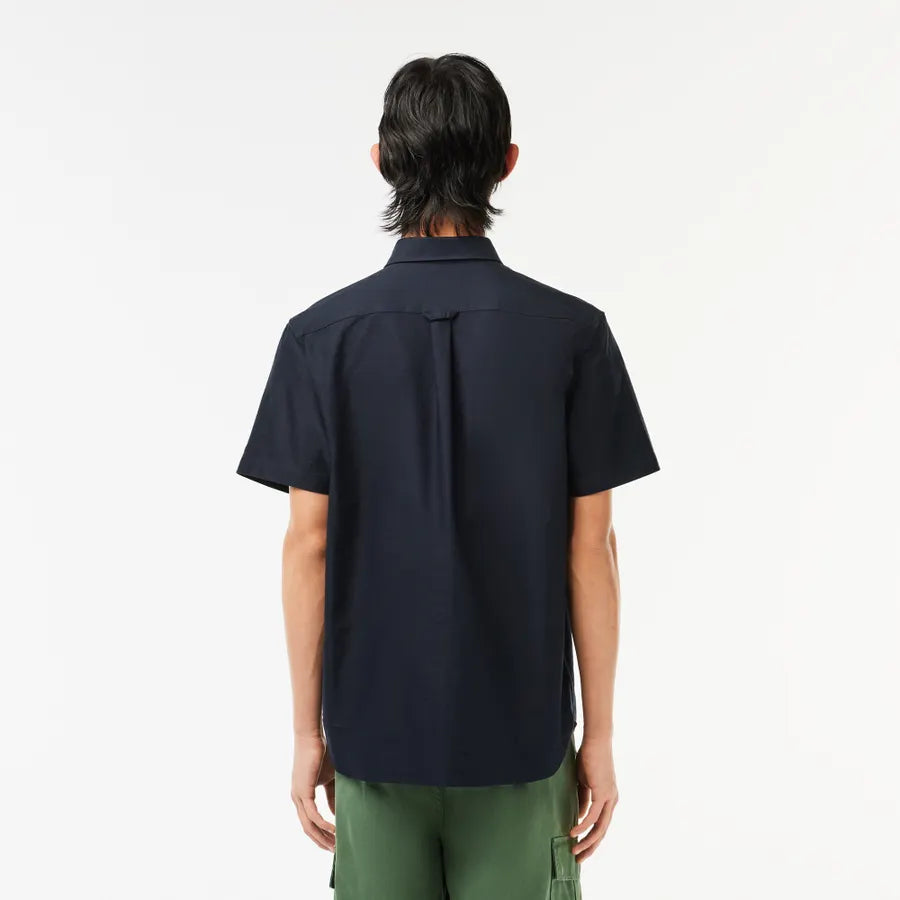 LACOSTE CH1917F2W CAMISA OXFOR MANGA CORTA FIT BLUE