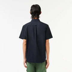 LACOSTE CH1917F2W CAMISA OXFOR MANGA CORTA FIT BLUE