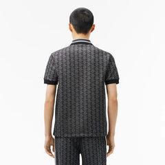 LACOSTE DH14174PC POLO CON MONOGRAMA EN JACQUAR CLASICO BLACK