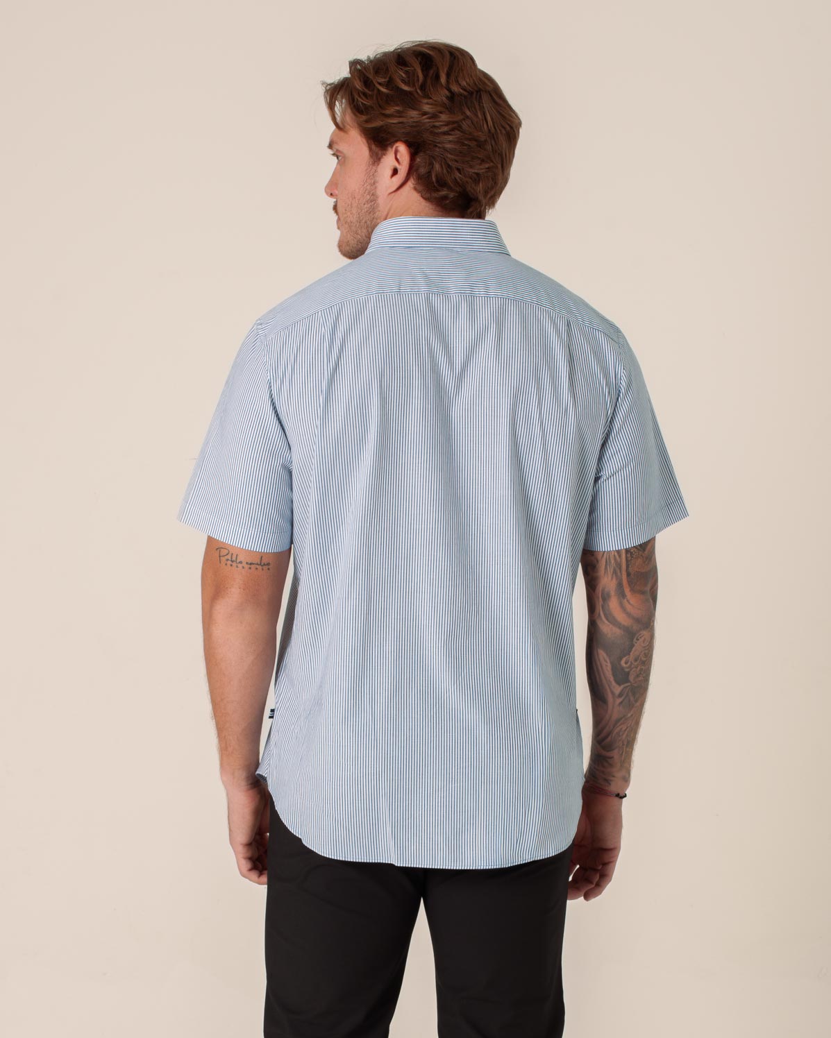 NAUTICA CAMISA M/C DE HOMBRE AZUL 0199WS-41C