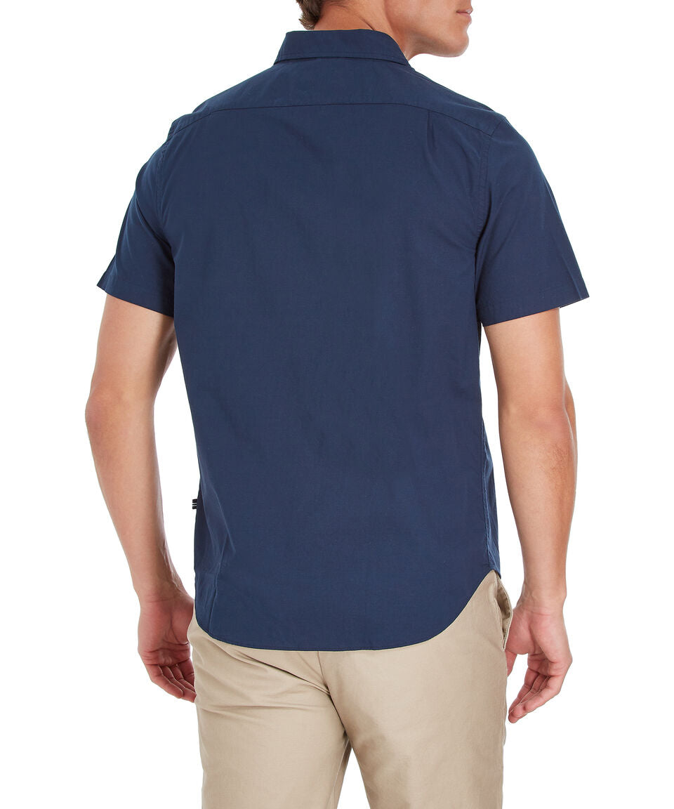 NAUTICA CAMISA M/C DE HOMBRE AZUL W74V02-4NV