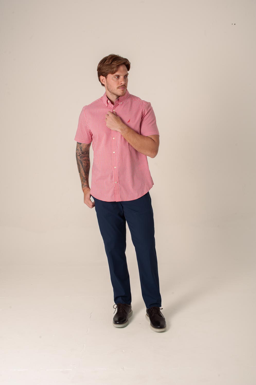 NAUTICA CAMISA M/C DE HOMBRE ROJO 27109WS-6FO