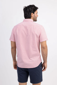 NAUTICA CAMISA M/C DE HOMBRE ROSADO 0199WS-6AK