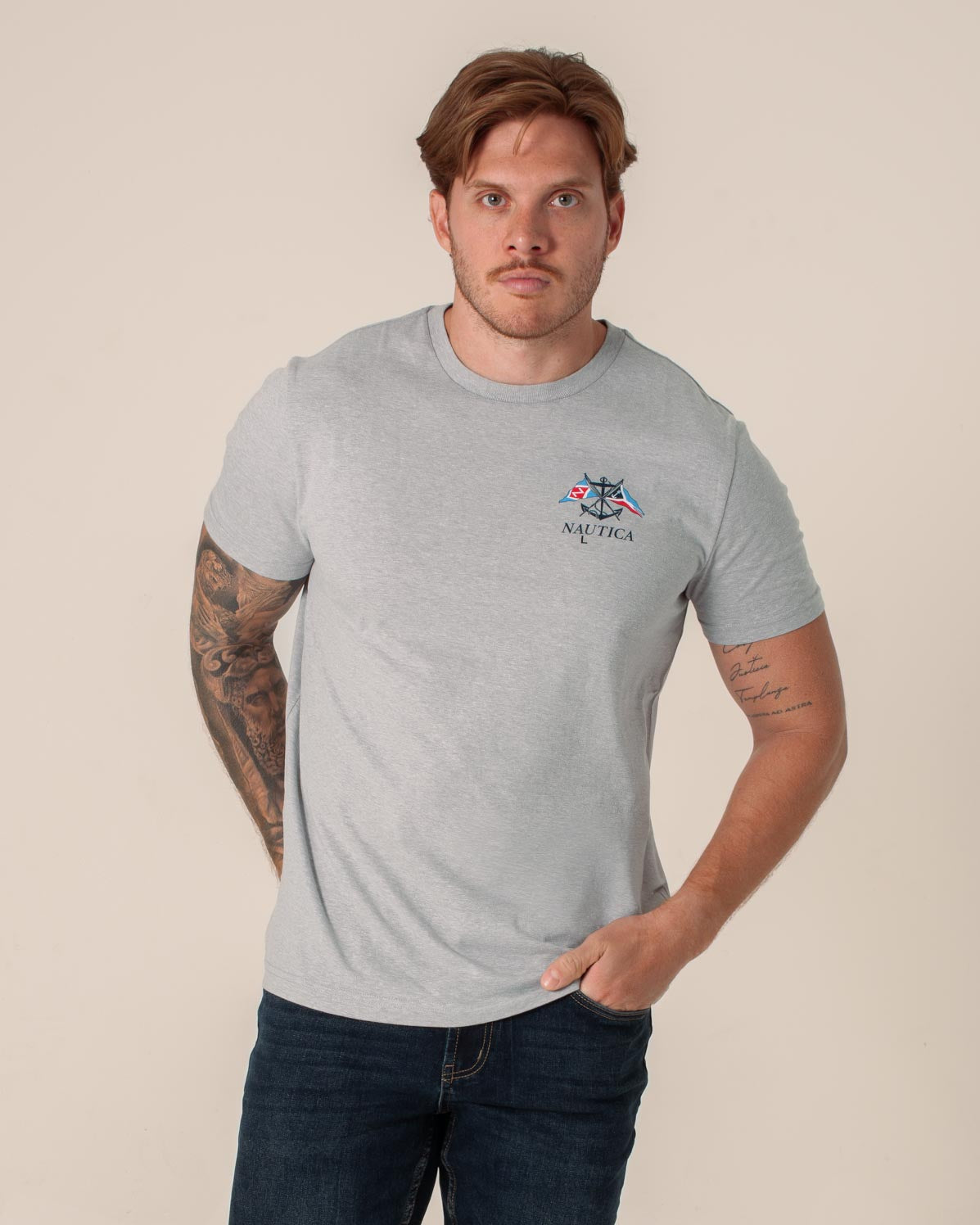 NAUTICA T-SHIRT M/C DE HOMBRE GRIS VR5805-0GH