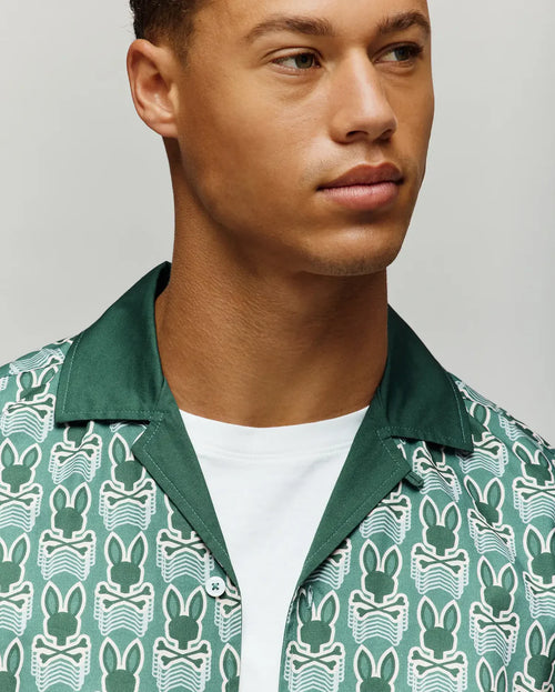 psycho bunny camisa hombre manga corta verde