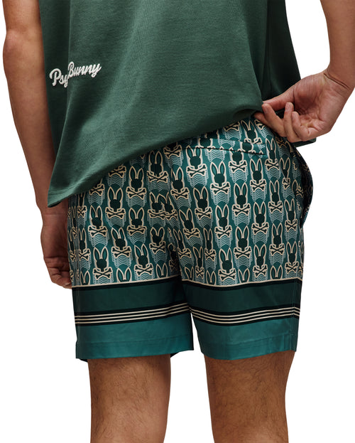 psycho bunny pantaloneta de baño hombre fantasia verde