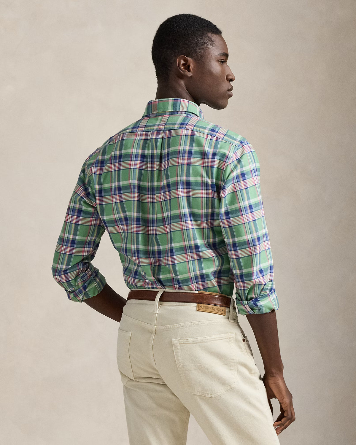 CAMISA M/L RALPH LAUREN HOMBRE 7060C GREEN PINK MULTI 710922273007