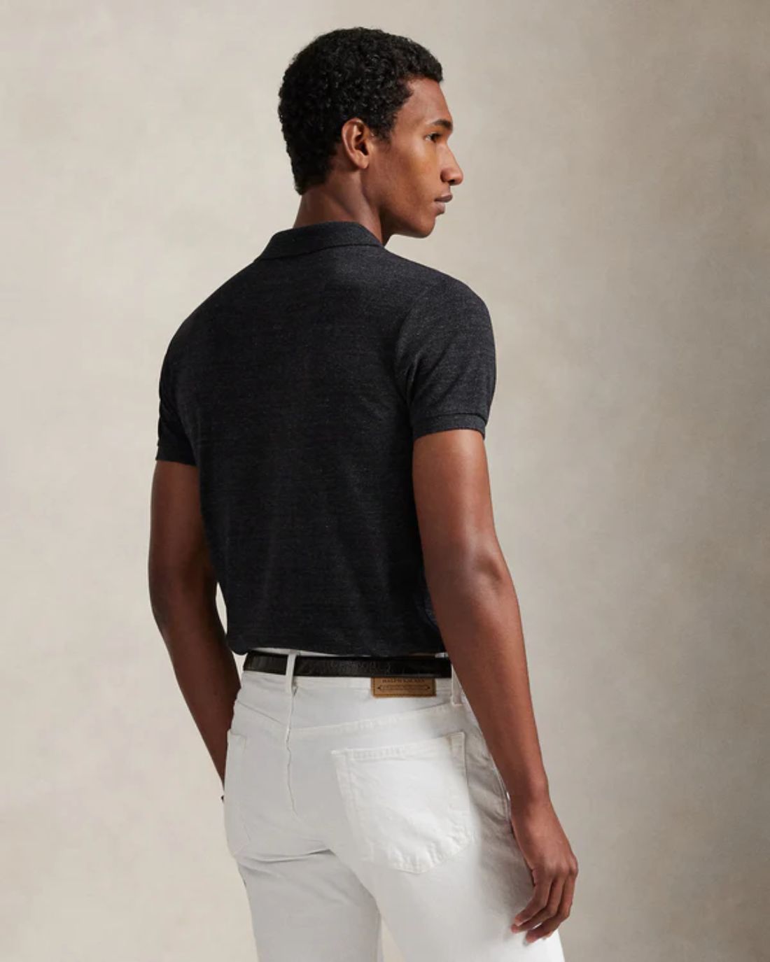 CAMISA POLO M/C RALPH LAUREN HOMBRE BLACK MARL HEATHER 710680784011