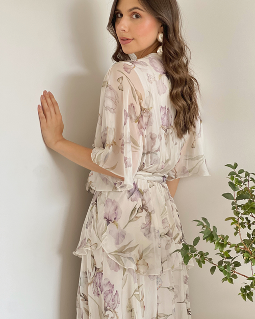 VESTIDO PRIMIA ROMINA FLORAL VIOLETA