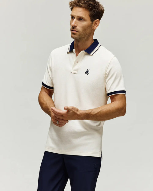 PSYCHO BUNNY CAMISETA TIPO POLO HOMBRE BLANCO