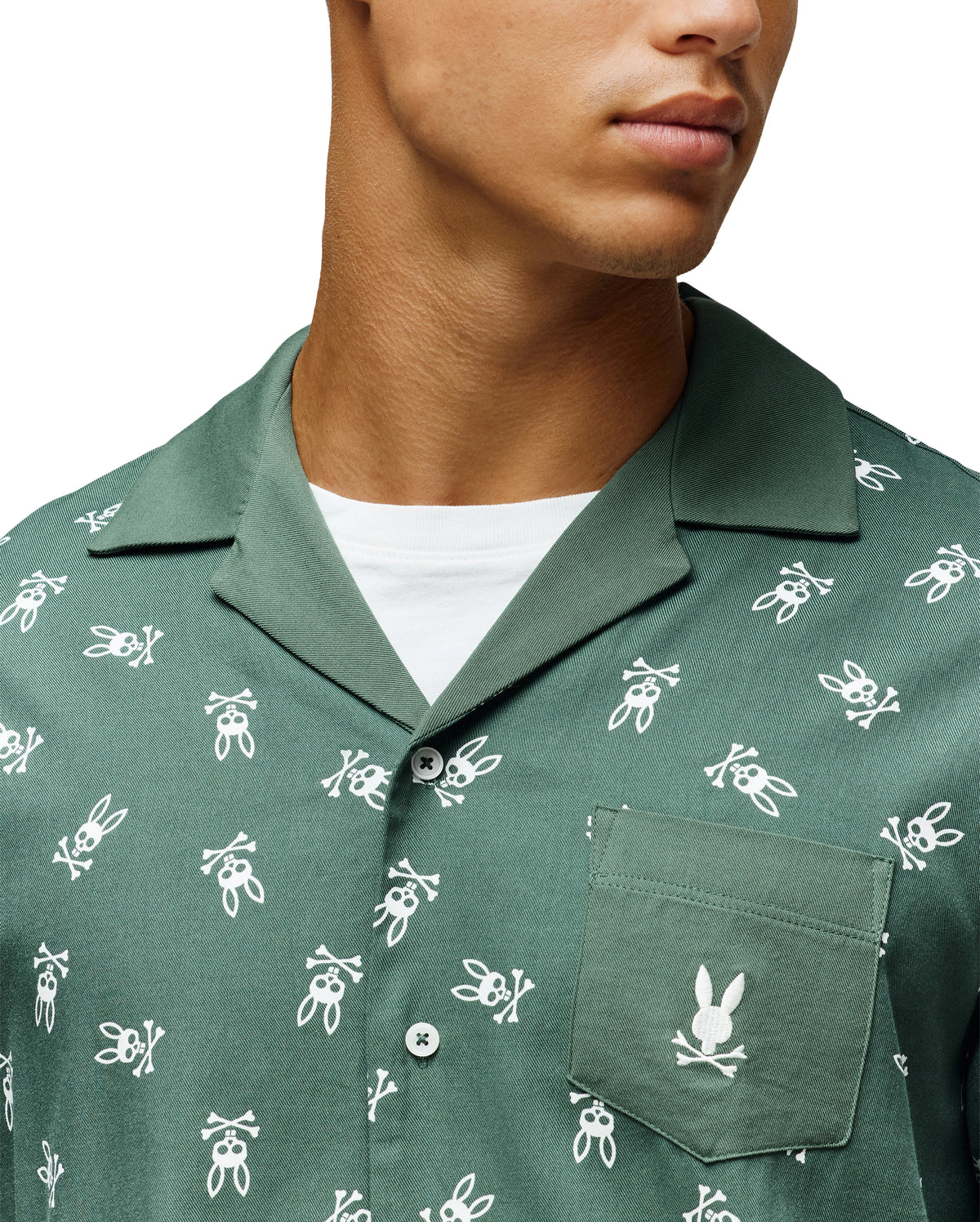 PSYCHO BUNNY CONJUNTO DE PIJAMA PARA HOMBRE VERDE