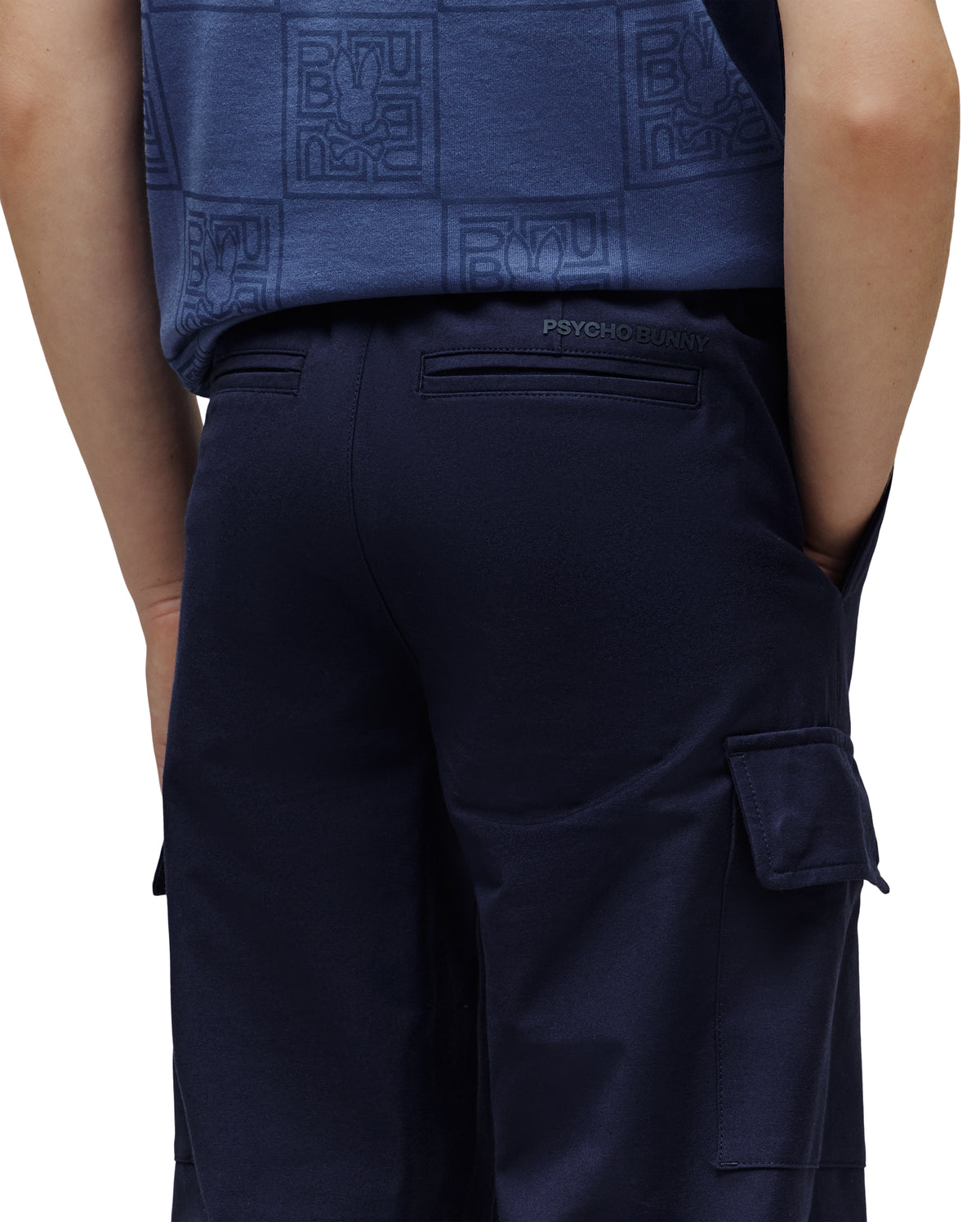PSYCHO BUNNY PANTALON NIÑO AZUL