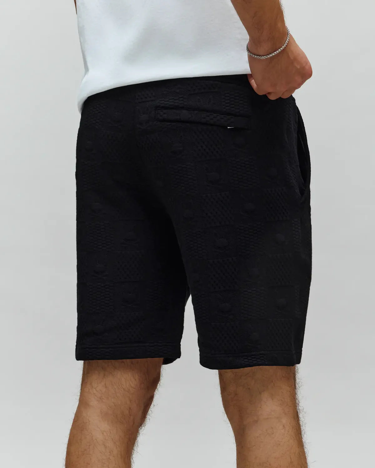 PSYCHO BUNNY BERMUDA DEPORTIVO JACQUARD DUSTIN PARA CABALLERO HOMBRE NEGRO MB0900052001