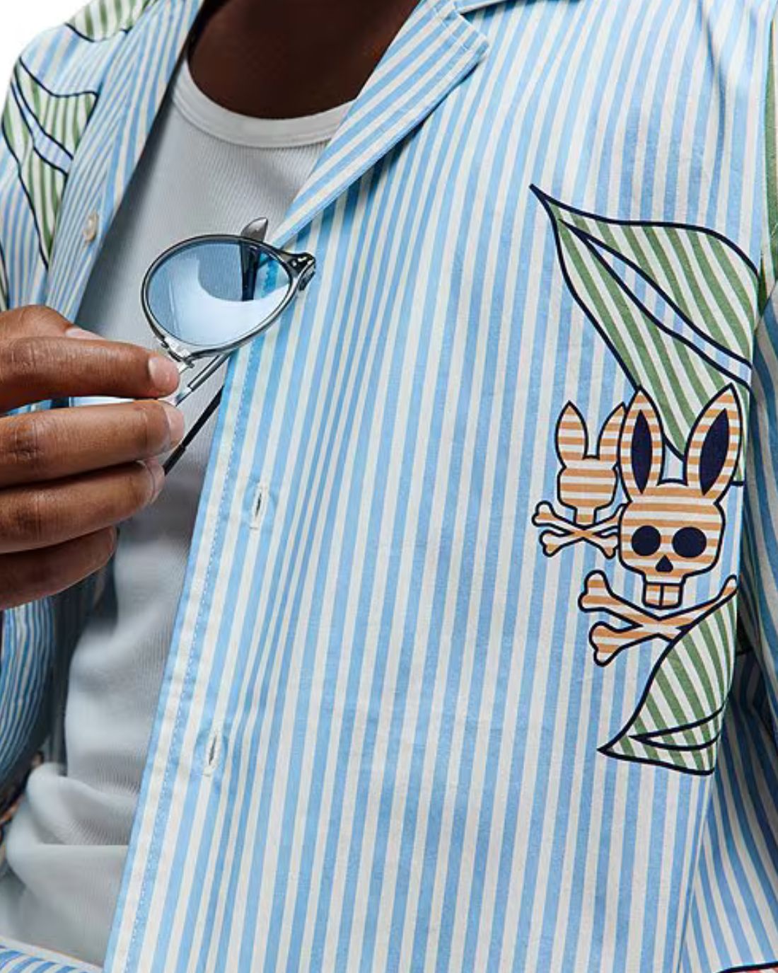 CAMISA M/C PSYCHO BUNNY PARA HOMBRE COLOR AZUL MT0300082407