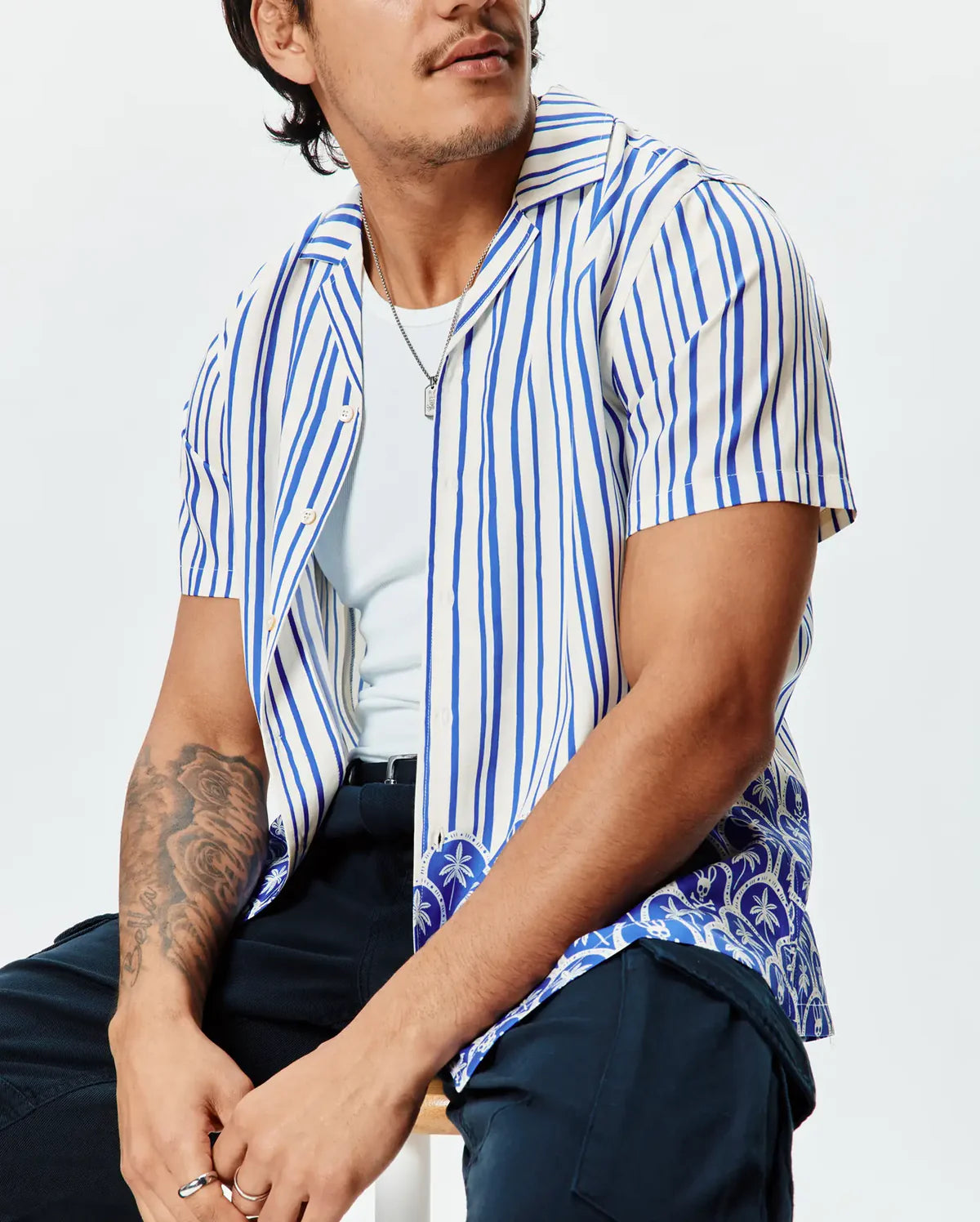 CAMISA M/C PSYCHO BUNNY PARA HOMBRE COLOR BLANCO MT0300127250