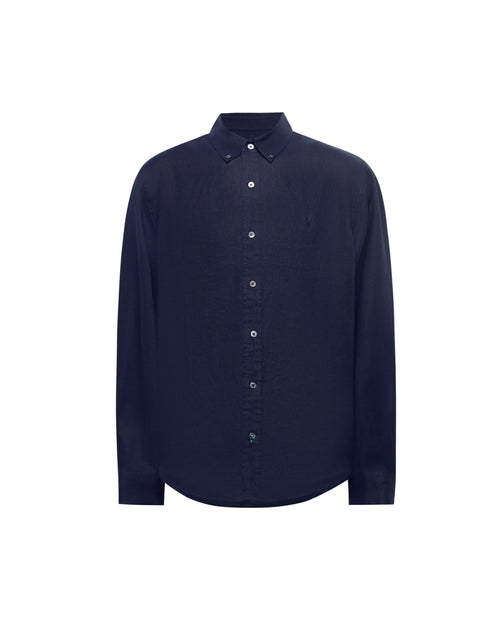 PSYCHO BUNNY CAMISA MANGA LARGA DE LINO ALDINE PARA CABALLERO HOMBRE AZUL B6C678C200423