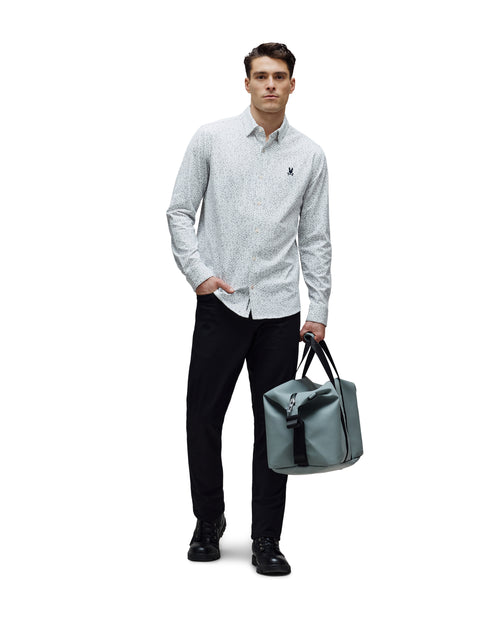 PSYCHO BUNNY CAMISA MANGA LARGA MICRO ESTAMPADA SAFFA PARA CABALLERO HOMBRE BLANCO MT0300157100
