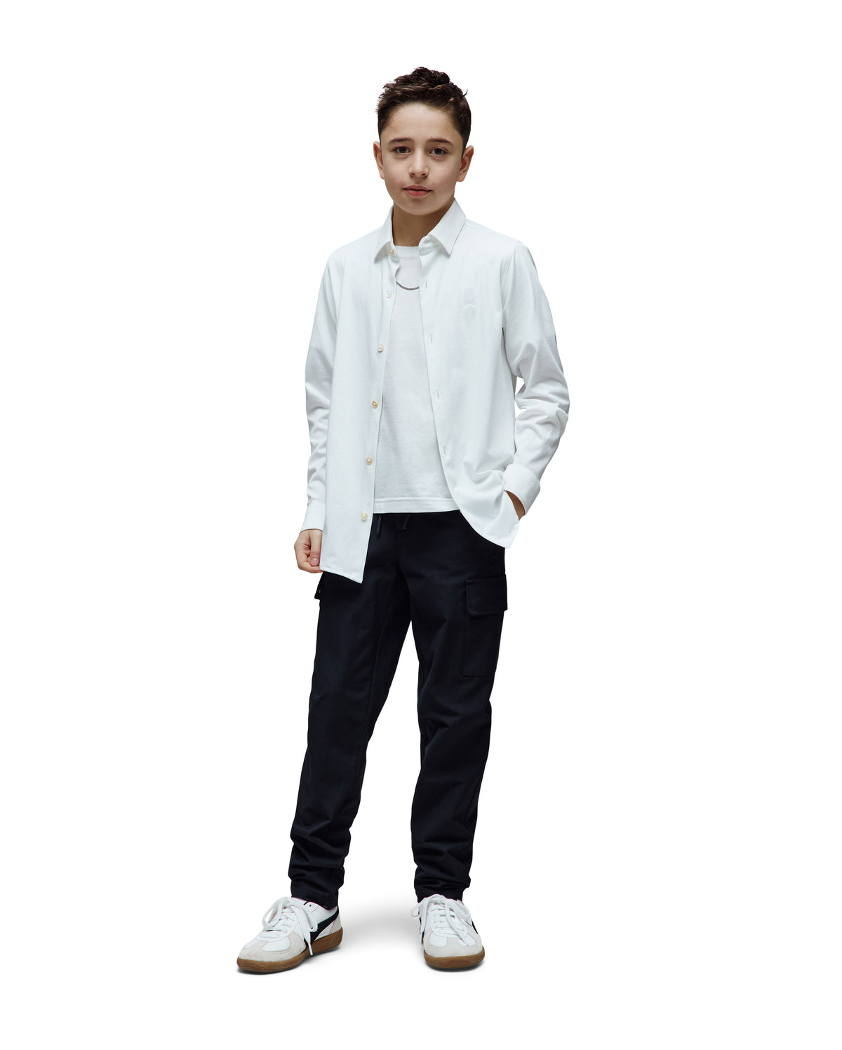 CAMISA M/L PSYCHO BUNNY PARA NIÑO COLOR BLANCO B0C713A200WHT