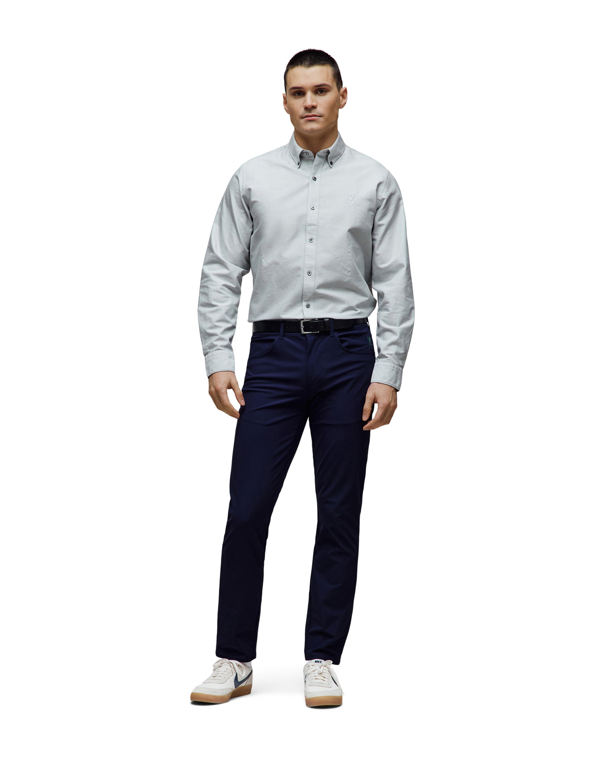CAMISA M/L PSYCHO BUNNY PARA HOMBRE COLOR GRIS MT0300156043