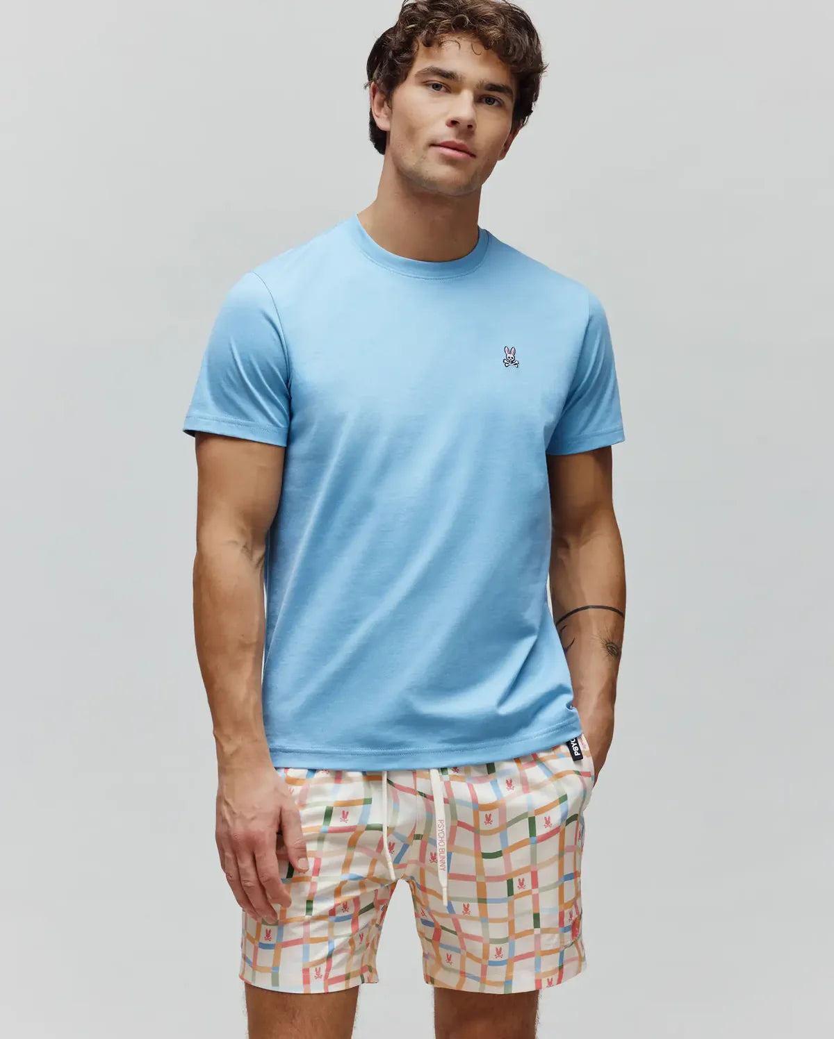 PSYCHO BUNNY CAMISETA CLÁSICA CUELLO REDONDO PARA CABALLERO HOMBRE AZUL B6U014F200407