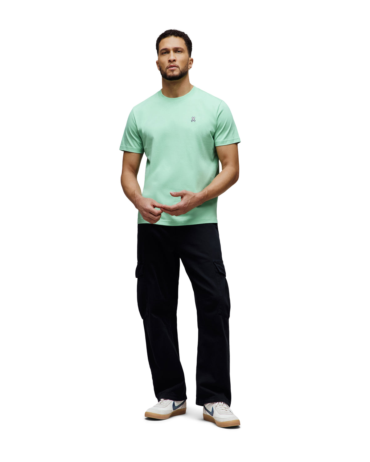 PSYCHO BUNNY CAMISETA CLÁSICA CUELLO REDONDO PARA CABALLERO HOMBRE VERDE B6U014F200324