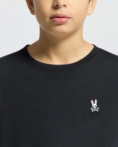 PSYCHO BUNNY CAMISETA NIÑO CUELLO REDONDO NEGRO