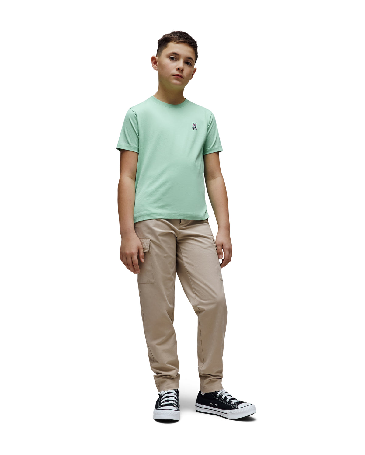 PSYCHO BUNNY CAMISETA CLÁSICA CUELLO REDONDO PARA NIÑO NIÑO VERDE B0U014F200324