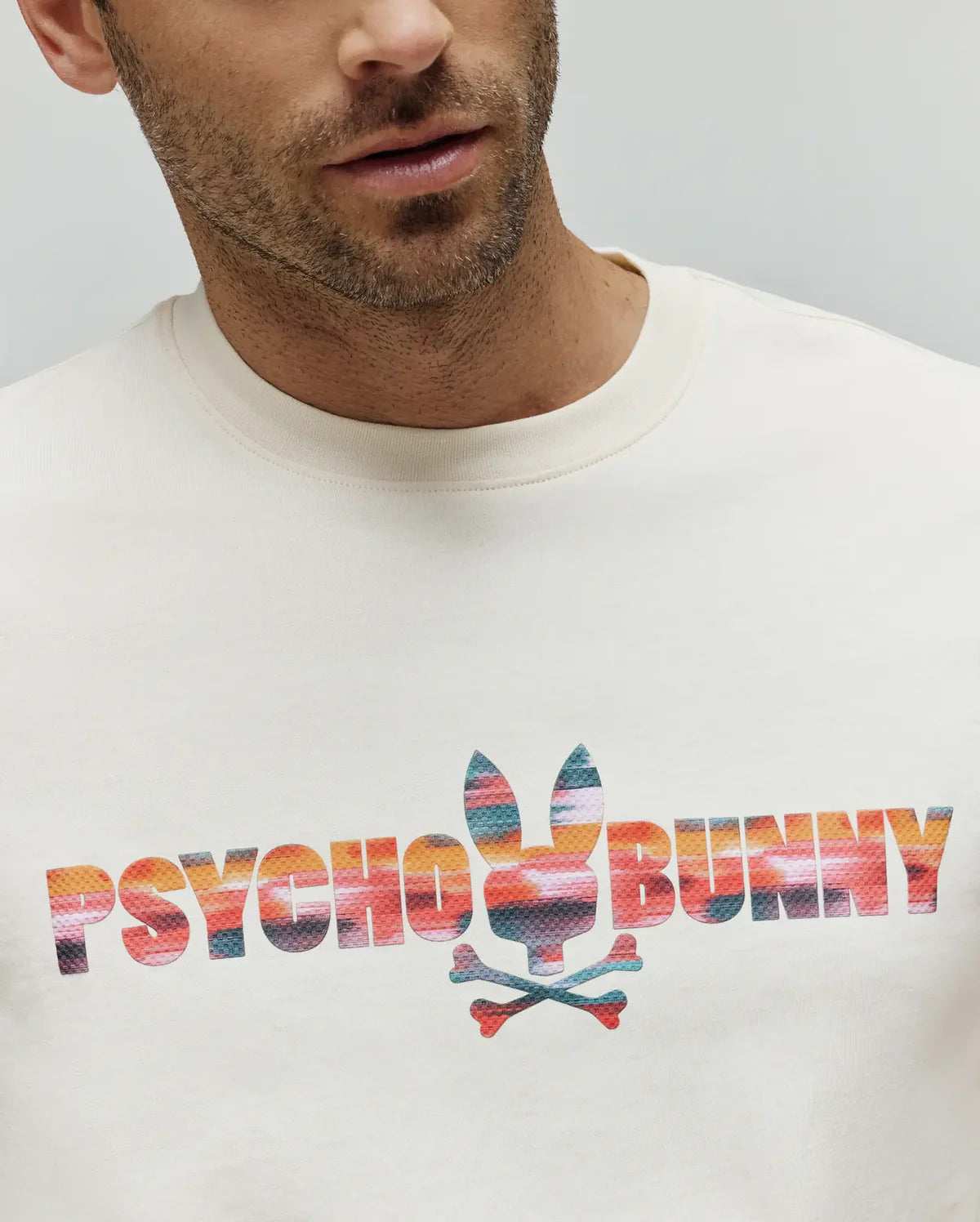 PSYCHO BUNNY CAMISETA RAPHAEL CON LOGO EN TEXTO PARA CABALLERO HOMBRE BEIGE MT0200337250