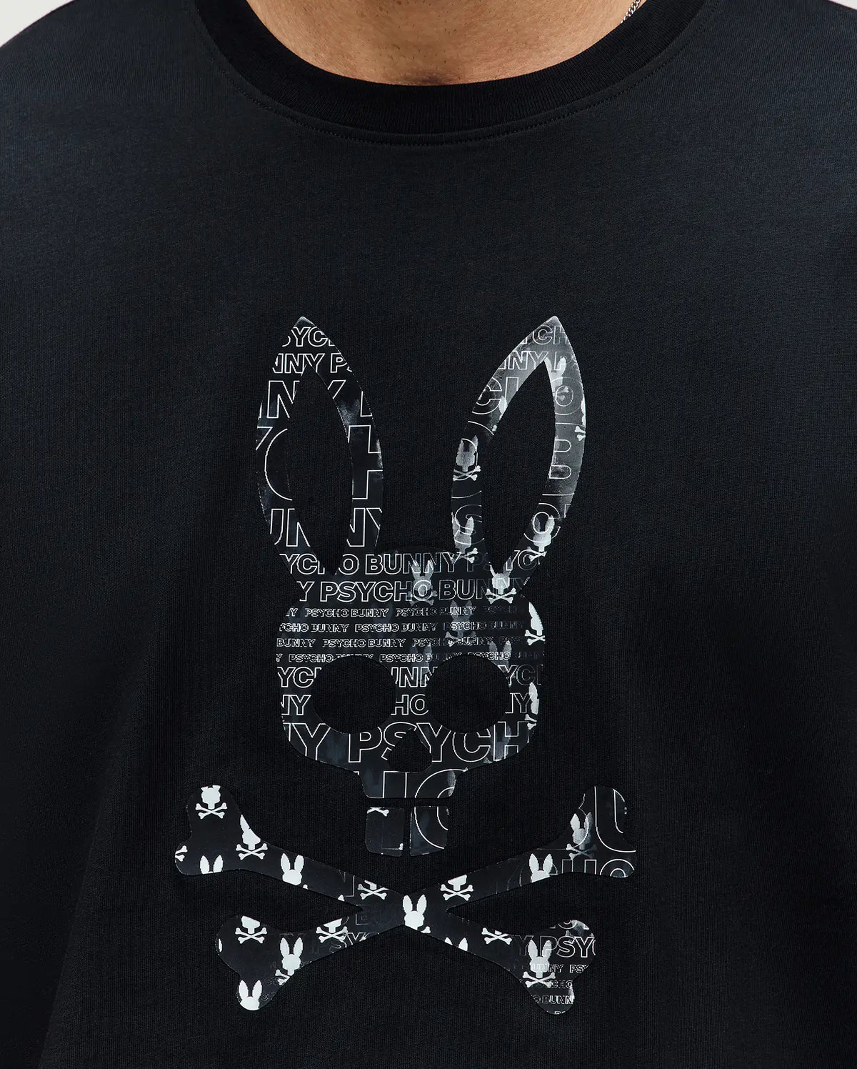 PSYCHO BUNNY CAMISETA ESTAMPADA JARVIS PARA CABALLERO HOMBRE NEGRO MT0200336001