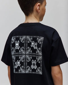 T-SHIRT PSYCHO BUNNY PARA NIÑO COLOR NEGRO KT0200157001