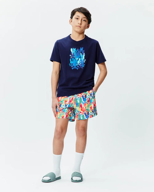 T-SHIRT PSYCHO BUNNY PARA NIÑO COLOR AZUL KT0200186402