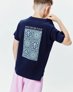 T-SHIRT PSYCHO BUNNY PARA NIÑO COLOR AZUL KT0200190402
