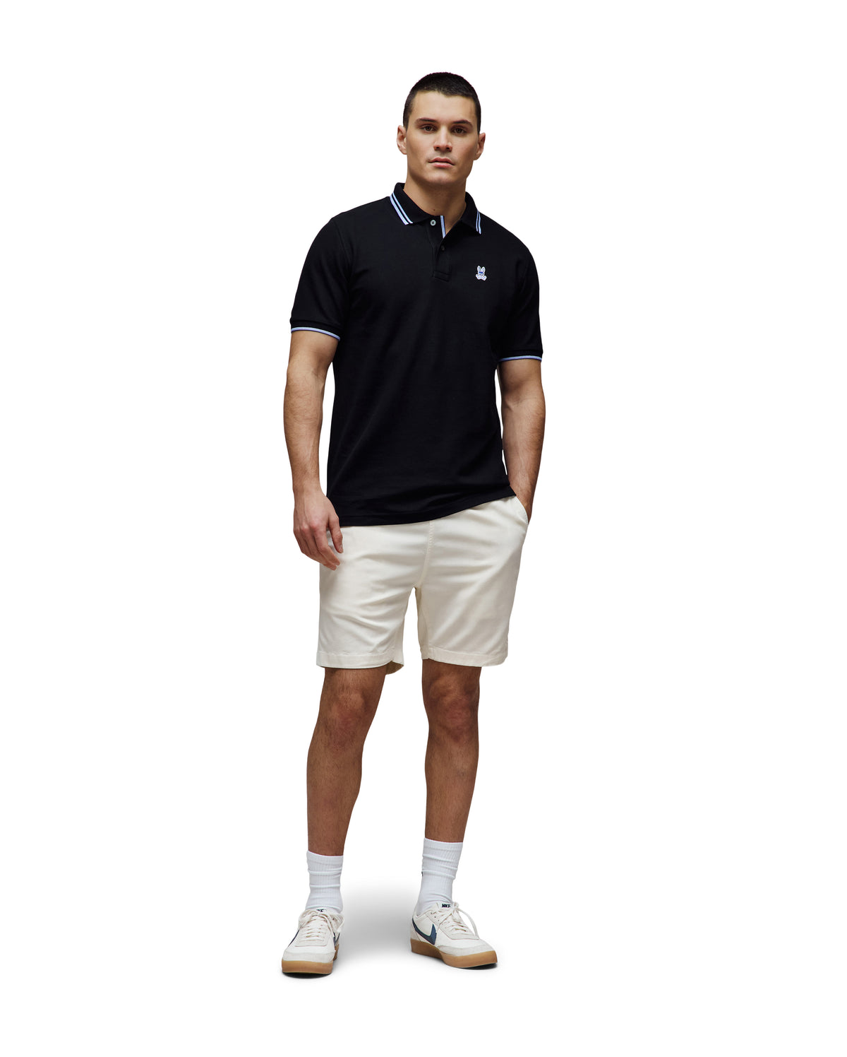 POLO M/C PSYCHO BUNNY PARA HOMBRE COLOR NEGRO MT0100178001
