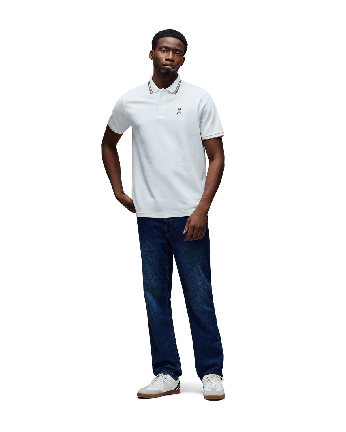 POLO M/C PSYCHO BUNNY PARA HOMBRE COLOR BLANCO MT0100178100