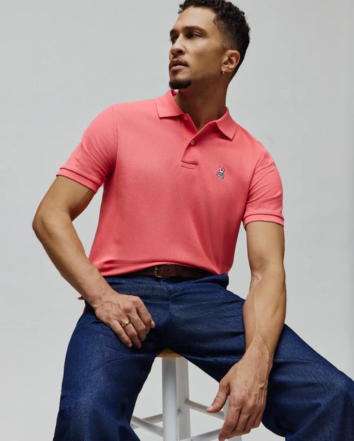 PSYCHO BUNNY POLO CLÁSICO PARA CABALLERO HOMBRE ROJO B6K001F200656