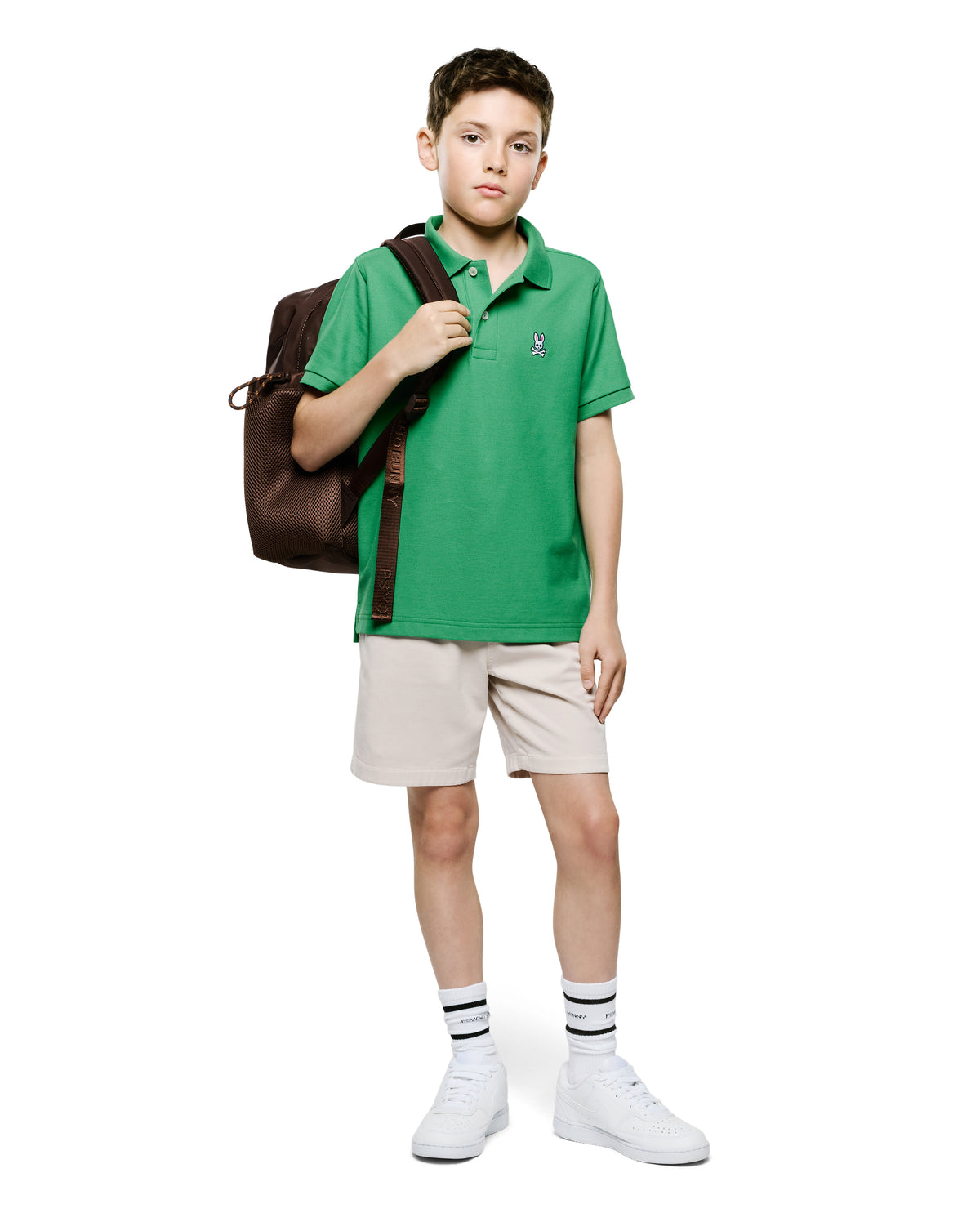 POLO M/C PSYCHO BUNNY PARA NIÑO COLOR VERDE B0K001F200321