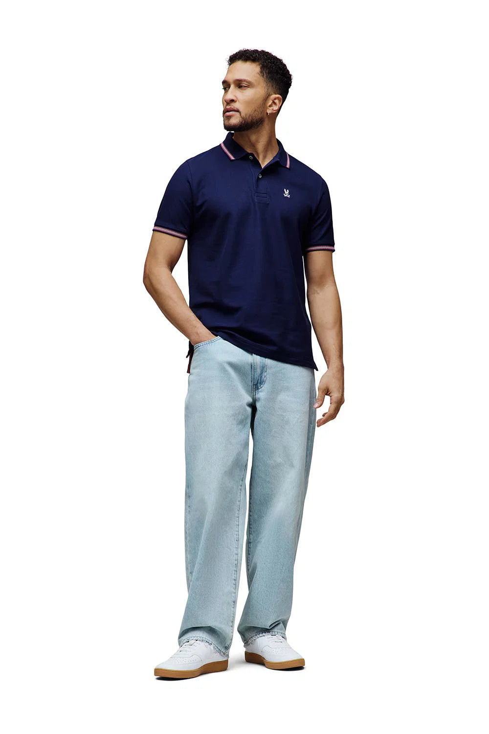 POLO M/C PSYCHO BUNNY PARA HOMBRE COLOR AZUL MT0100121402