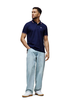 POLO M/C PSYCHO BUNNY PARA HOMBRE COLOR AZUL MT0100121402