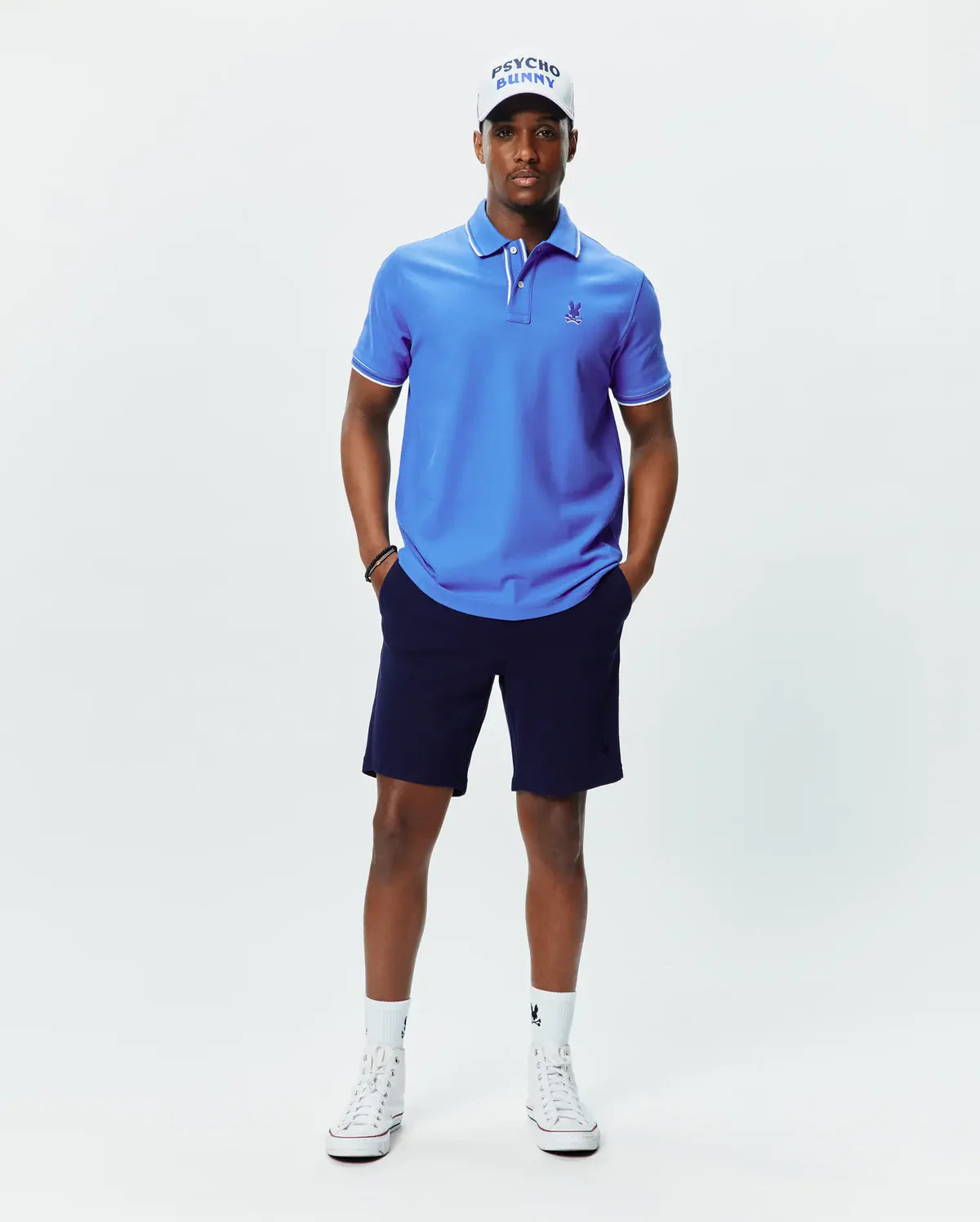 POLO M/C PSYCHO BUNNY PARA HOMBRE COLOR AZUL MT0100193426