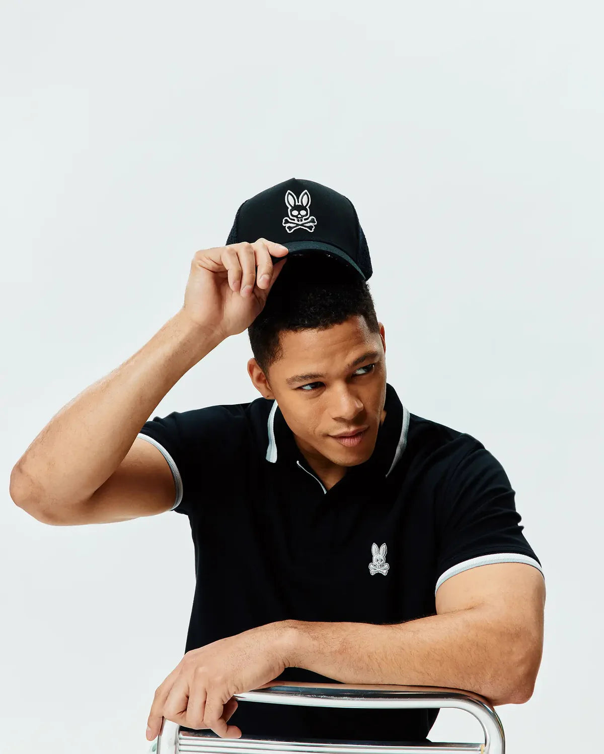 POLO M/C PSYCHO BUNNY PARA HOMBRE COLOR NEGRO MT0100184001