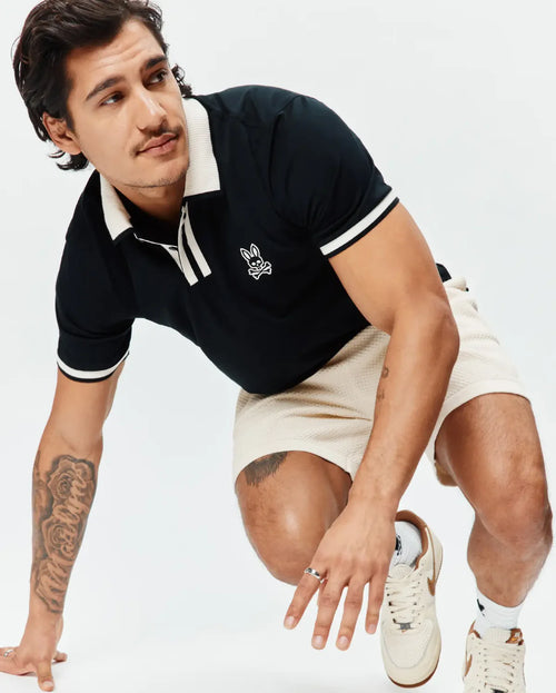 POLO M/C PSYCHO BUNNY PARA HOMBRE COLOR NEGRO MT0100192001