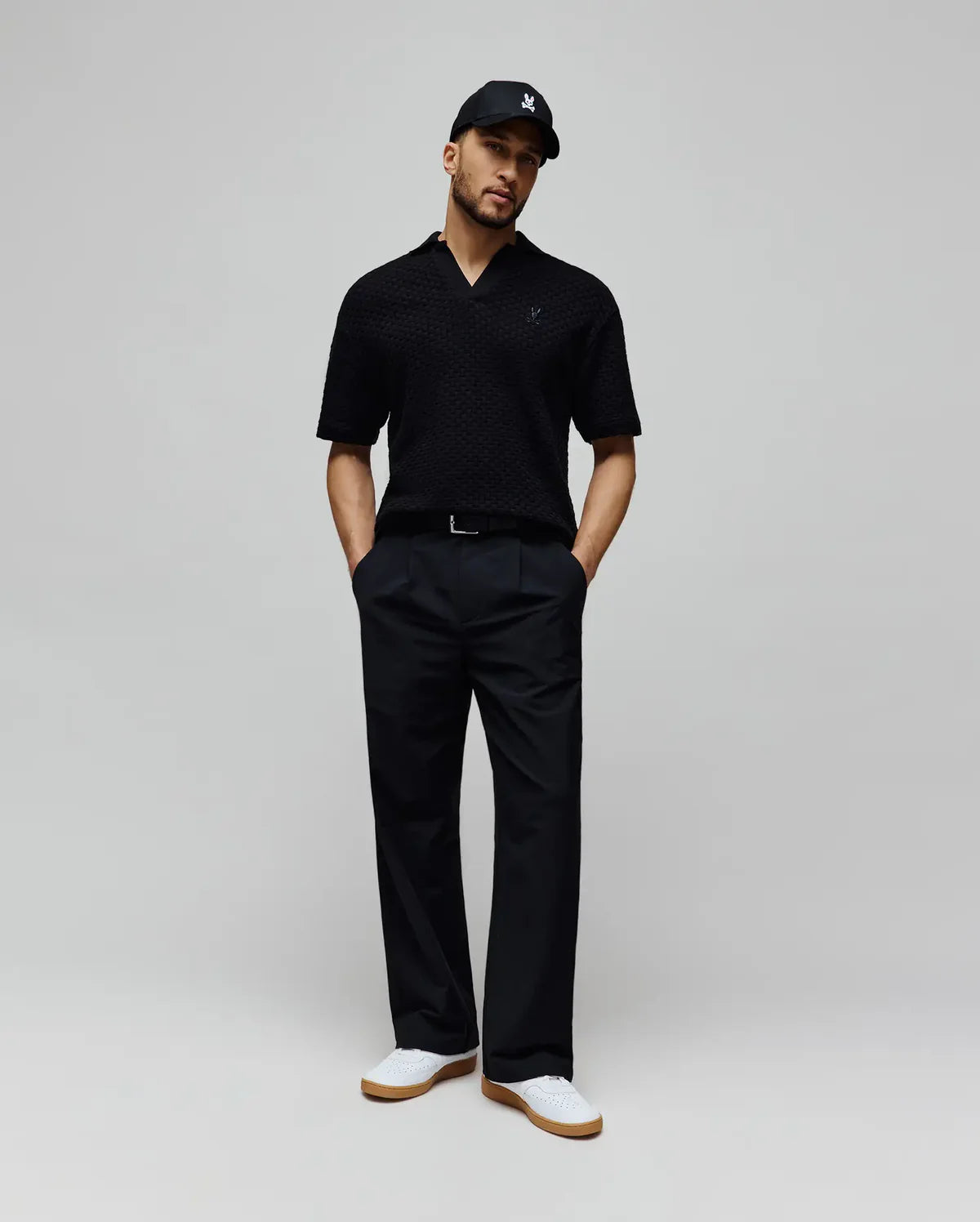 POLO M/C PSYCHO BUNNY PARA HOMBRE COLOR NEGRO MT0100213001