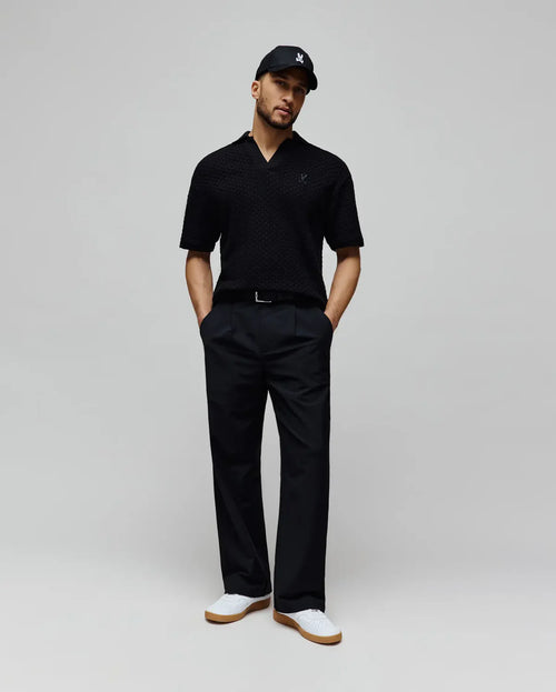 POLO M/C PSYCHO BUNNY PARA HOMBRE COLOR NEGRO MT0100213001