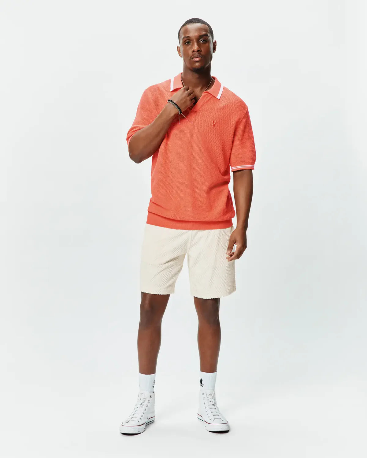 POLO M/C PSYCHO BUNNY PARA HOMBRE COLOR NARANJA MT0100160660