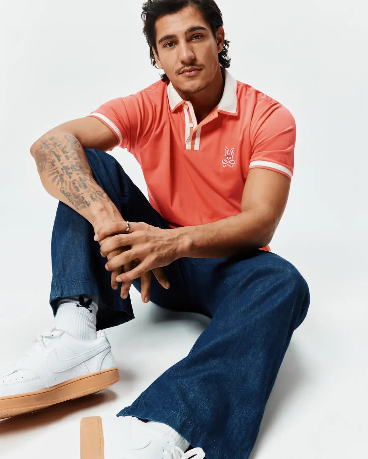 POLO M/C PSYCHO BUNNY PARA HOMBRE COLOR NARANJA MT0100192660