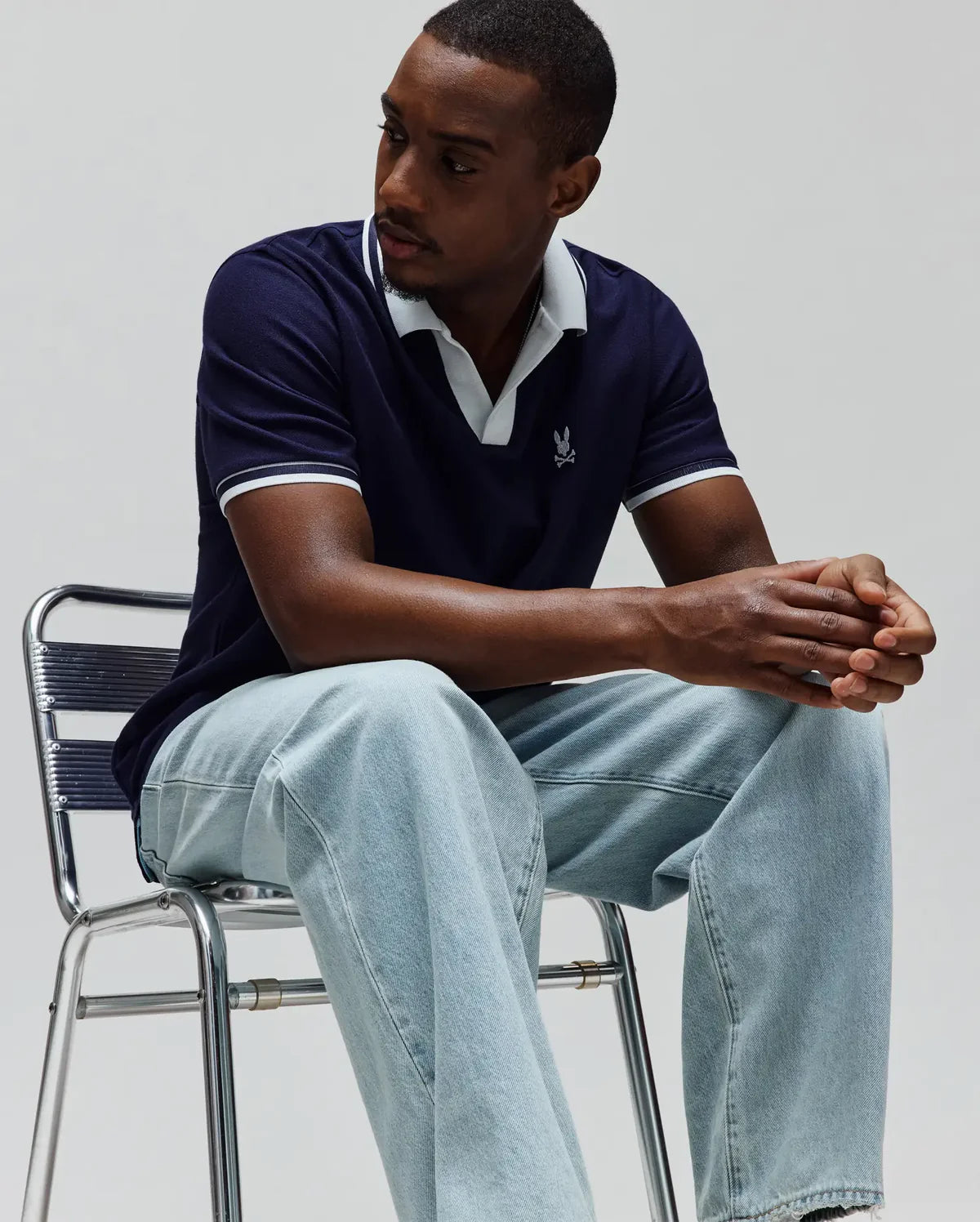 POLO M/C PSYCHO BUNNY PARA HOMBRE COLOR AZUL MT0100135402